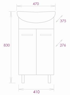 Напольная тумба под раковину Onika Коралл 104701 47см белый